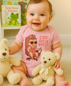 Bébé fille en body rose Lynonis