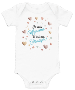 Body bébé blanc Lynonis avec inscription humoristique