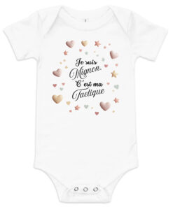Body bébé garçon blanc humour – Je suis mignon, c’est ma tactique
