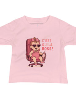 T-shirt fille rose humour – C’est qui la Boss ?