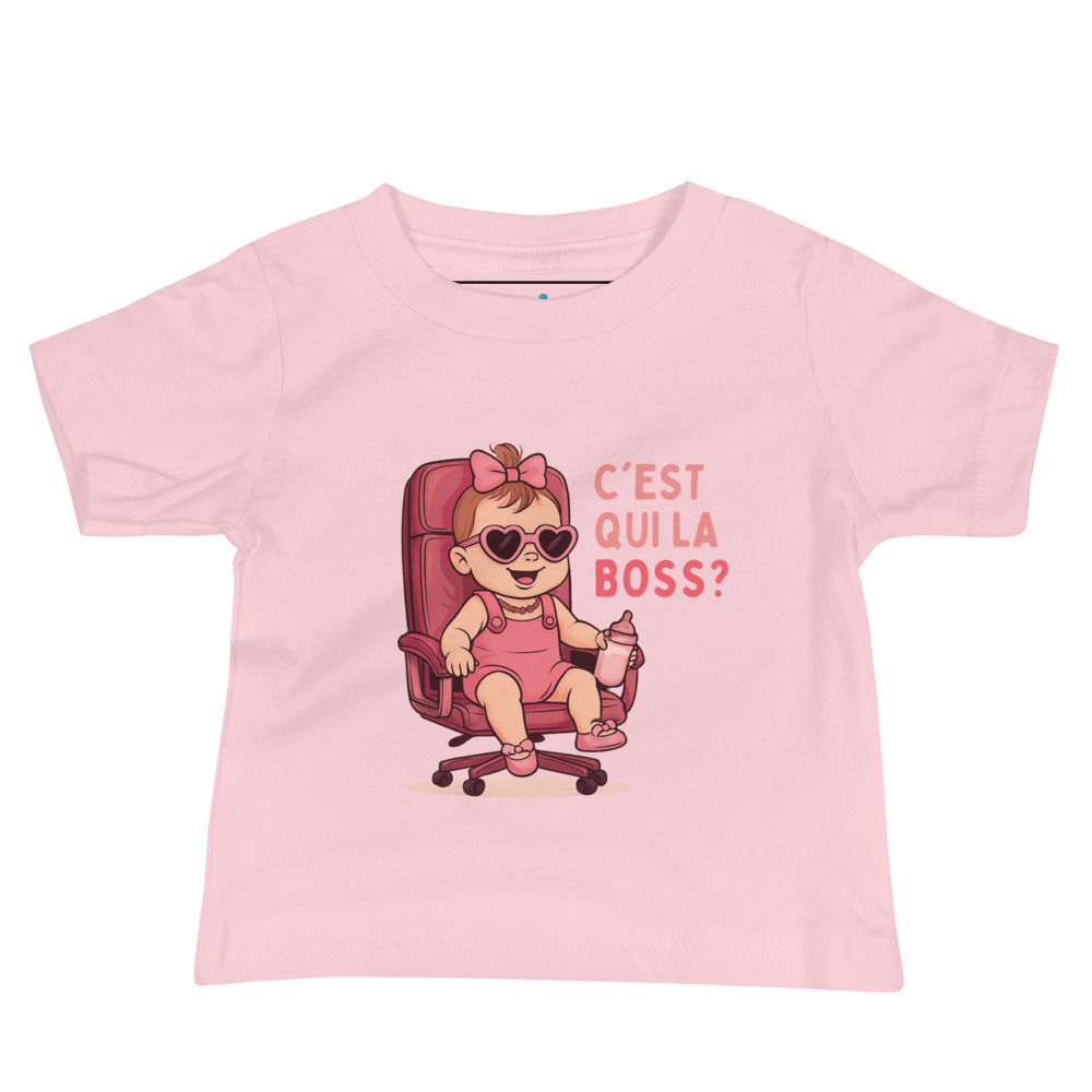 T-shirt fille rose humour – C’est qui la Boss ?